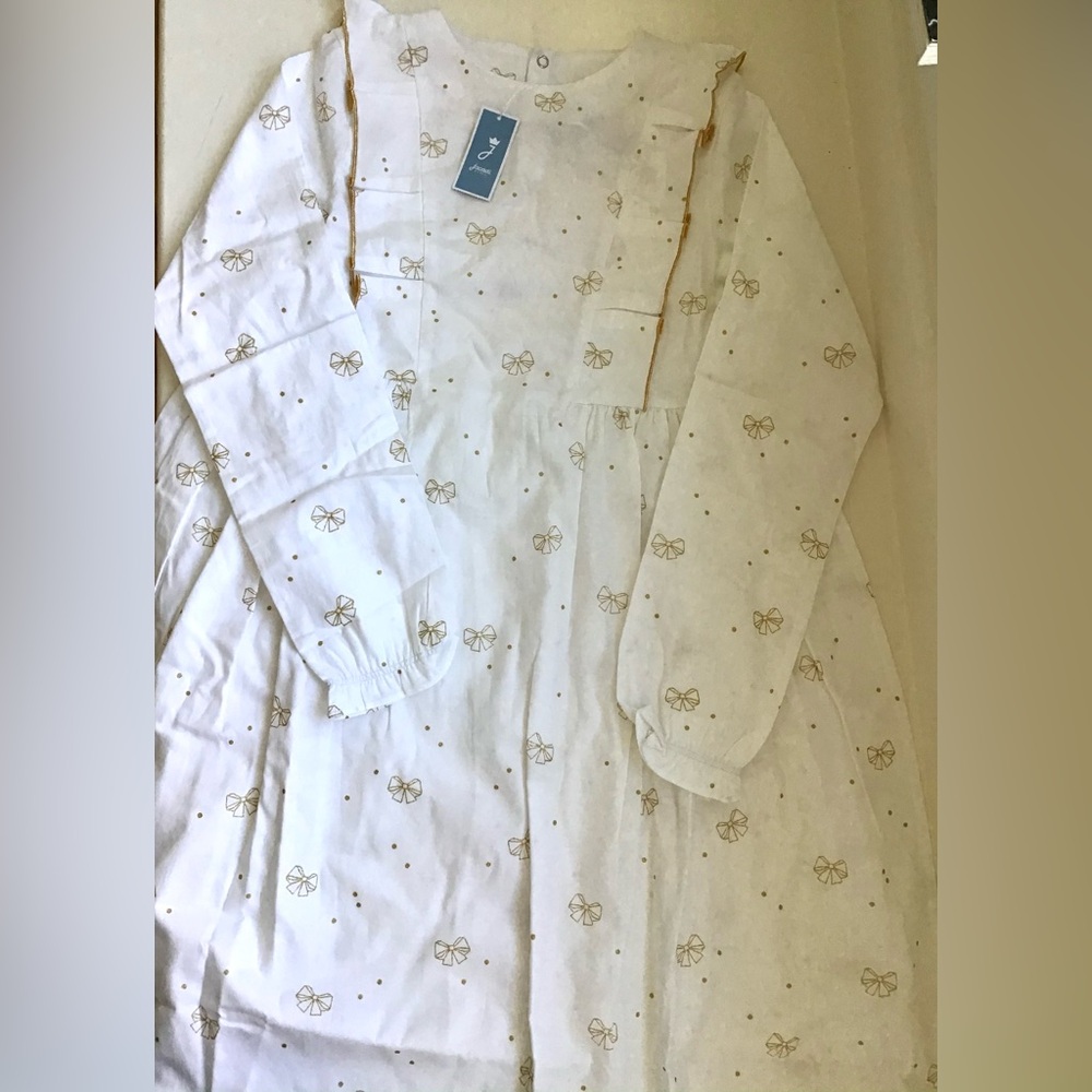 New with tag Jacadi White holiday nightgown with Gold Accents size 12